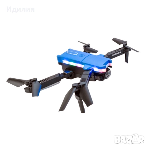 Дрон F190 с 4K камера, LED светлини и WiFi – Черен модел с висока маневреност и интелигентни функции