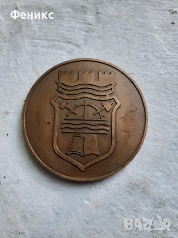 Стар бронзов плакет ВМЕИ Габрово 1964, снимка 2 - Антикварни и старинни предмети - 51511807
