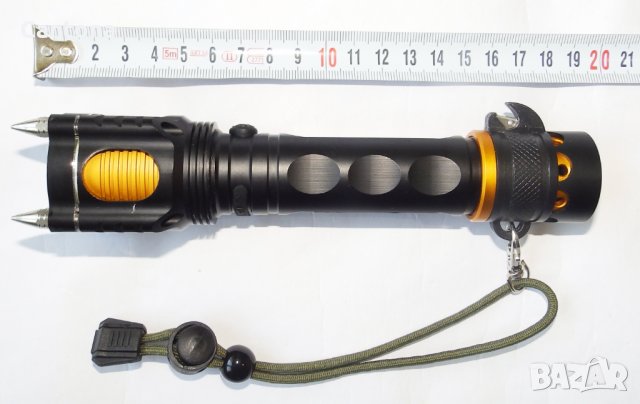 Мощен фенер T6 със сирена POLICE 100000W - 1000 лумена, снимка 2 - Оборудване и аксесоари за оръжия - 34501296