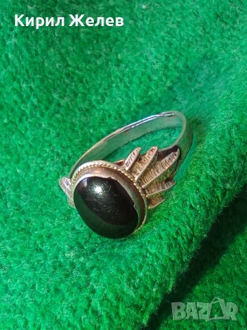 СКЪПОЦЕНЕН АНГЛИЙСКИ РЕТРО АР НУВО СРЕБЪРЕН ПРЪСТЕН СРЕБРО 925 с ЮВЕЛИРНО ШЛИФОВАН ЧЕРЕН ОНИКС 29068