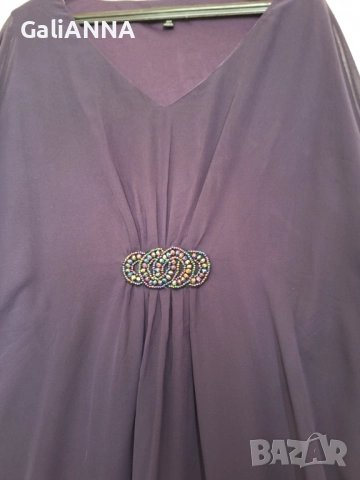 СТРАХОТНА РОКЛЯ В ЛИЛАВО ОТ ТЮЛ 2XL-3XL, снимка 3 - Рокли - 51637123