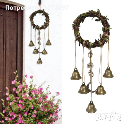 Домашен декор Венец Ръчно изработени магически камбани за позитивност и богатство, снимка 2 - Декорация за дома - 44763928