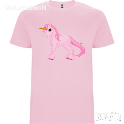Нова детска тениска с Еднорог в розов цвят