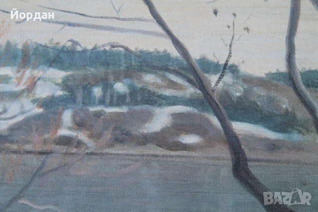 Стара картина масло върху платно, снимка 12 - Картини - 53113494