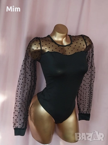 XS/S Черно боди с дълъг ръкав , снимка 2 - Блузи с дълъг ръкав и пуловери - 53867989