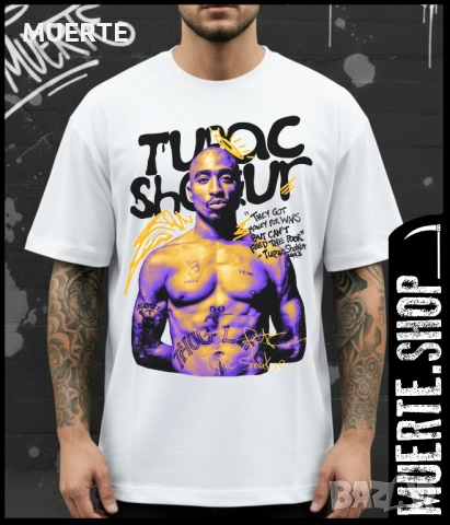 Тениска с щампа 2PAC KEEP YA HEAD UP