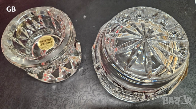 Кристални чаши за шампанско + пепелник + свещник, снимка 7 - Сервизи - 52807543