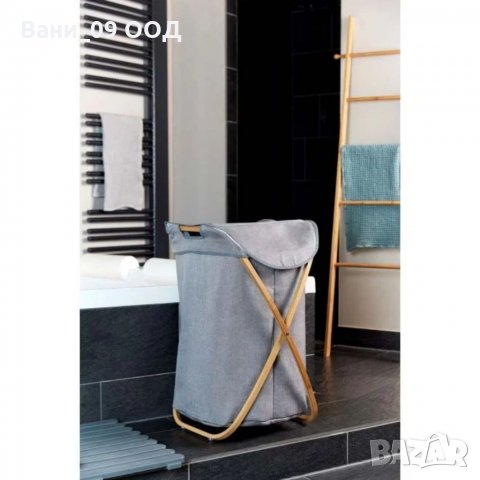 Кош за пране-бамбук и текстил, снимка 1 - Други стоки за дома - 34646521