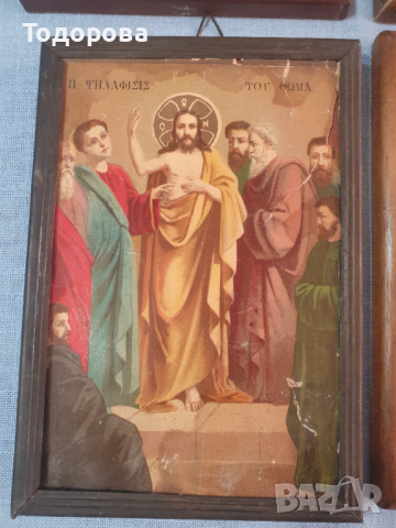 Лот 1- стари домашни икони - 4 броя, снимка 4 - Антикварни и старинни предмети - 44629193