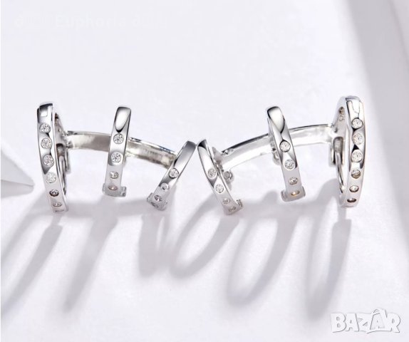 Нежни сребърни обеци 🥰, снимка 2 - Обеци - 42693257