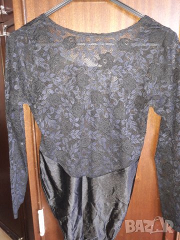 Дамско дантелено боди дълъг ръкав S-M, еластично, снимка 4 - Бельо - 34755676