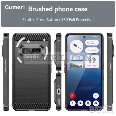 Nothing Phone (3a) - Противоударен Силиконов Гръб - Карбон, снимка 5 - Калъфи, кейсове - 50045654