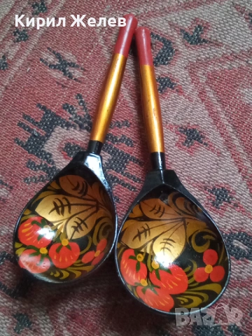 Руски рисувани лъжици дървени 53676