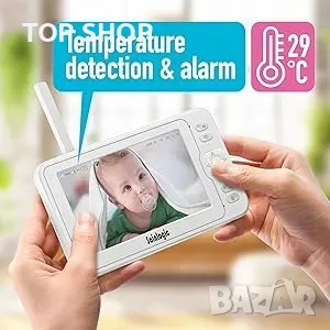 Sainlogic видео бебефон с камера 1080P FHD 5 инчов LCD дисплей, снимка 5 - Столчета за хранене - 49064967