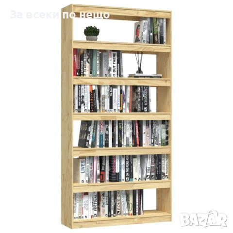 Библиотека/Разделител За Стая, 100x30x200 См, Бор Масив Код P777, снимка 3 - Секции и витрини - 50692997