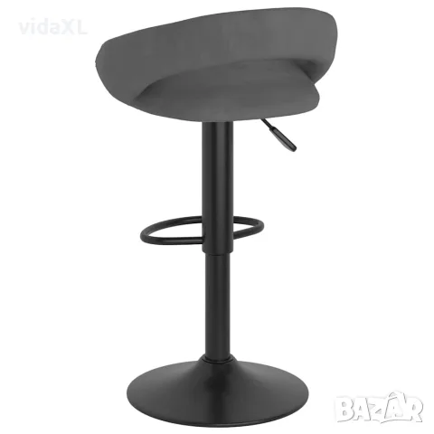 vidaXL Бар табуретки, 2 бр, тъмносиви, кадифе, снимка 6 - Столове - 56146989