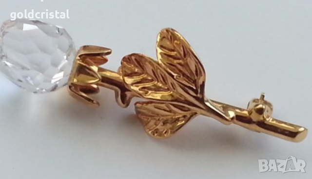 красива брошка роза сваровски, снимка 3 - Антикварни и старинни предмети - 17299135