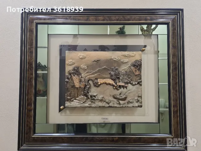 италианска авторска пластика със сребро, снимка 3 - Картини - 50291603