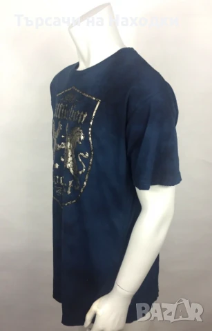 Мъжка тениска AFFLICTION Lion Shield Crest Blue Silver Reactive S SMall, снимка 6 - Тениски - 50872740