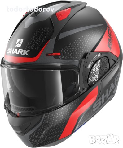 Отваряема мото каска SHARK EVO GT-ENCKE RED/BLACK,L 59-60см. NEW