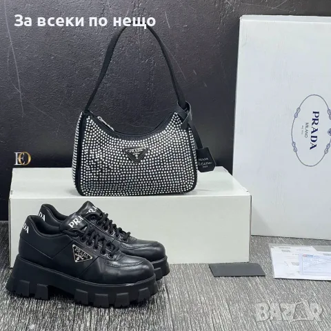 Prada Дамски Маратонки👟Дамски Спортни Обувки Прада - Бели Или Черни Код SEM-242, снимка 7 - Маратонки - 55776537