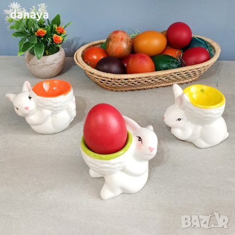 3664 Керамична поставка за великденско яйце Зайче, снимка 2 - Декорация за дома - 40363822