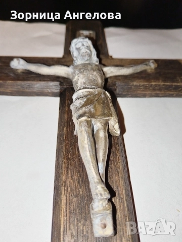 Старинен посребрен немски католически стенен кръст – Franz Fengler, Breslau (1890–1925), снимка 4 - Антикварни и старинни предмети - 52907842