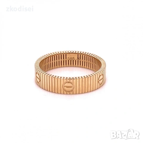 Златен дамски пръстен Cartier 2,13гр. размер:56 14кр. проба:585 модел:36986-1, снимка 4 - Пръстени - 53561657