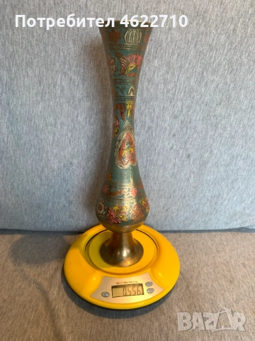 стара  гравирана месингова ваза 1, снимка 4 - Антикварни и старинни предмети - 53584341