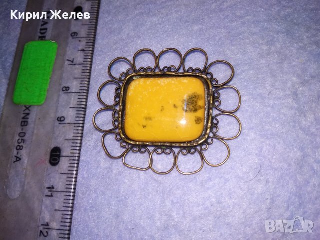 СТАРИННА БРОНЗОВА ЕМАЙЛИРАНА ФИЛИГРАННА РЕТРО БРОШКА МАЙСТОРСКА РЪЧНА ИЗРАБОТКА 38680, снимка 7 - Антикварни и старинни предмети - 41622832