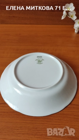 *Limoges France*сервиз за хранене от блестящ бял порцелан платинен кант, снимка 10 - Сервизи - 52136600