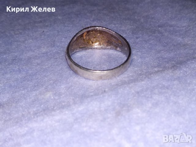 КРАСИВО СТИЛНО ОРНАМЕНТИРАН СРЕБЪРЕН ВИНТИДЖ ПРЪСТЕН ОКСИДИРАНО СРЕБРО 900 МАЙСТОРСКА РАБОТА 38759, снимка 6 - Пръстени - 41741066