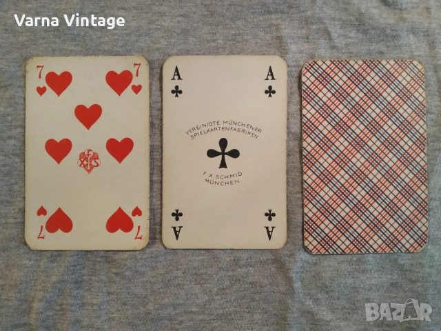 Редки стари карти за игра в скат. SCHMID Германия., снимка 2 - Карти за игра - 52134155