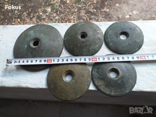 Стари бронзови османски теглилки за кантар - екзагии, снимка 4 - Антикварни и старинни предмети - 53461627