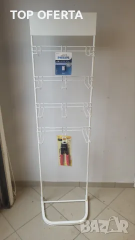 Стелаж Метален 12 окачвачи със стойка 143 х 39 см, снимка 2 - Стелажи и щандове - 47823341