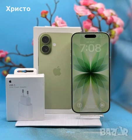 ГАРАНЦИОНЕН!!! Apple iPhone 17, 256GB, 5G, Sage + подарък оригинален адаптер Apple