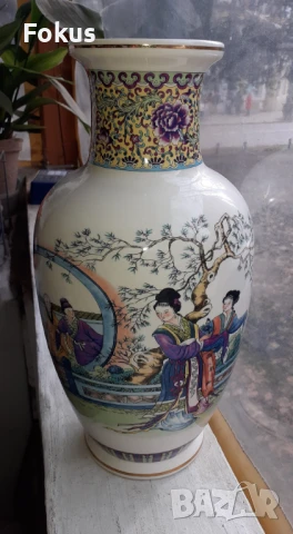 Страхотна голяма японска ваза - порцелан, маркировка