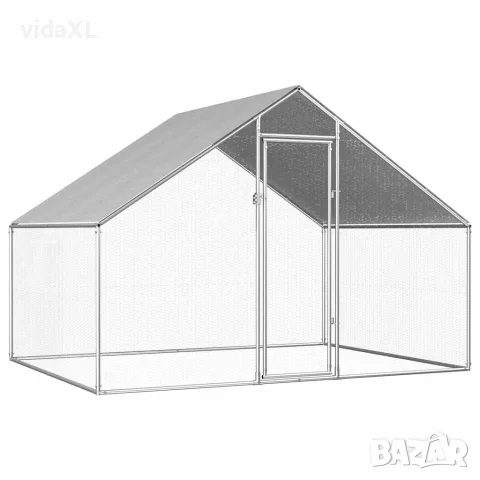 vidaXL Птичарник на открито, 2,75x2x1,92 м, поцинкована стомана