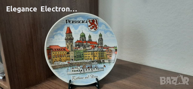 Декоративна винтидж порцеланова стенна чиния Passau 19x19см, снимка 5 - Други - 36485349
