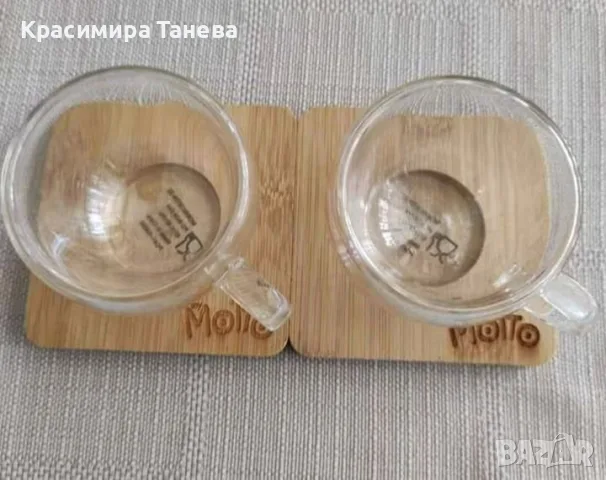 ... Чашки с две стени . 4 бр , които  се използват за топли напитки - чай или кафе . 