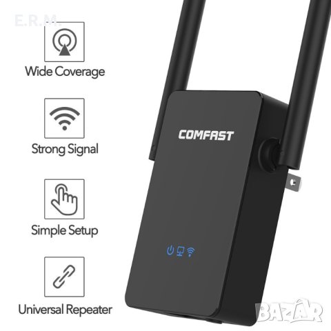 comfast cf-wr302s Оригинален 300mbps WiFi Range Extender Двойна антена Усилвател на WiFi сигнала 