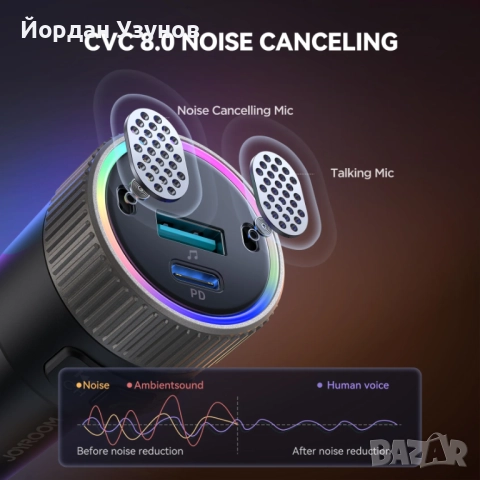 Трансмитер/Зарядно Joyroom JR-CCB02, снимка 3 - Аксесоари и консумативи - 52334029