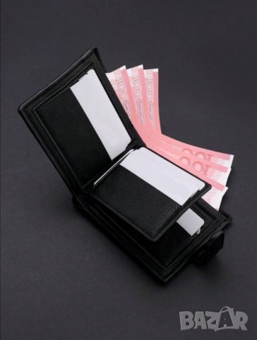 Луксозен мъжки портфейл в черно, снимка 4 - Портфейли, портмонета - 41747054