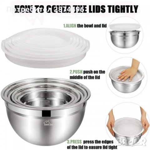 Страхотна купа за разбъркване от висококачествена неръждаема стомана - код 3259, снимка 7 - Кутии за храна - 34505183