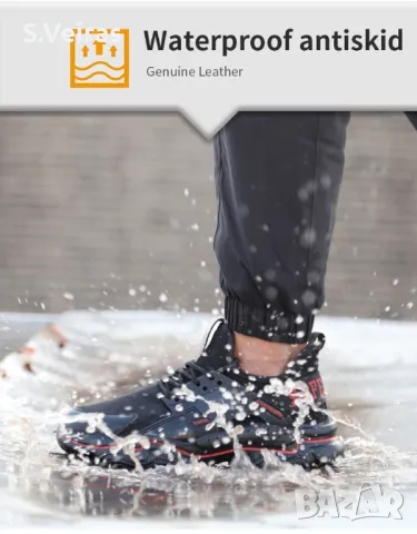 Защитни Работни Обувки Veiras Sport, S1P, Черно / Червено, снимка 4 - Маратонки - 50269920