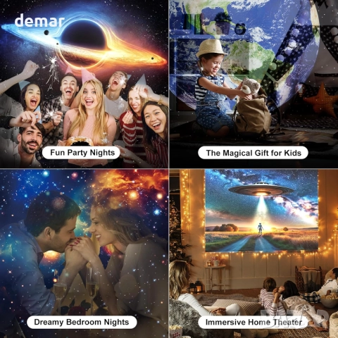 Звезден проектор с 12 диска, 15 бели шума, Bluetooth високоговорител, дистанционно, снимка 8 - Друга електроника - 52974258