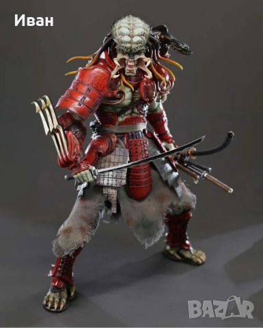 Hot Toys - Колекционерска фигурка на Akaoni Samurai Predator Deluxe version - нови !