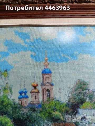 гоблен ,, Пролет на село" , 60/42 см, снимка 8 - Гоблени - 51372337