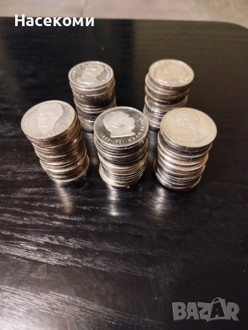 Лот от сребърни български юбилейни монети БНБ 100 бр., снимка 2 - Други ценни предмети - 52966534
