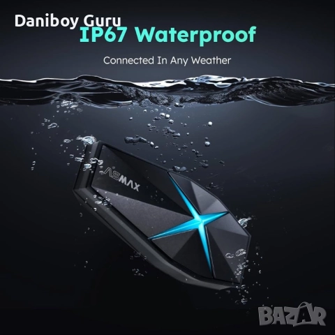 ASMAX F1 3-режимна интерком за мотоциклетна каска за 10 ездачи, офлайн гласово управление с Bluetoot, снимка 3 - Аксесоари и консумативи - 52465598